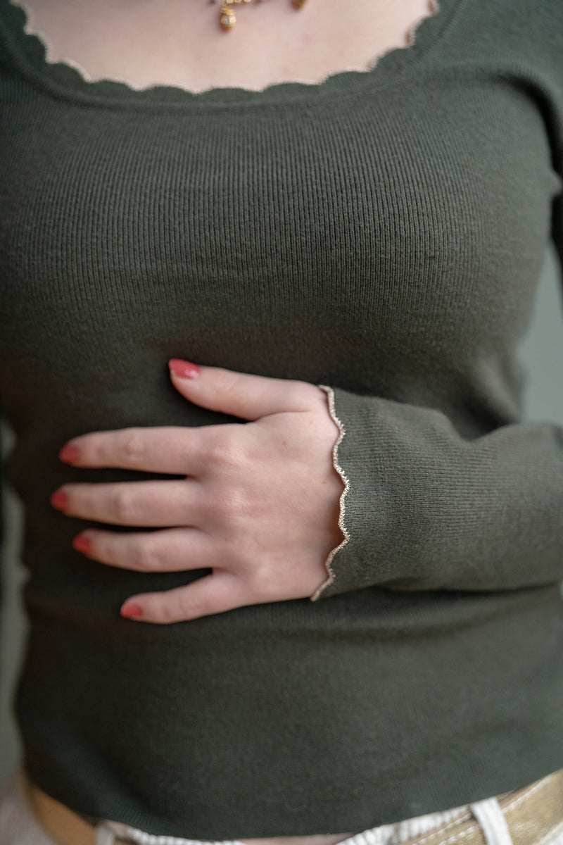 Mimi long sleeve top (khaki)
