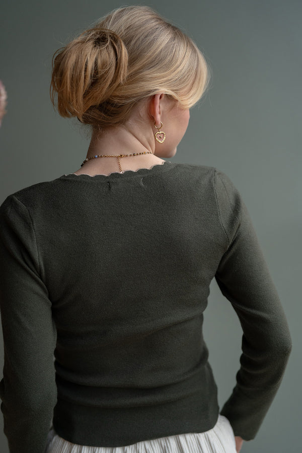 Mimi long sleeve top (khaki)