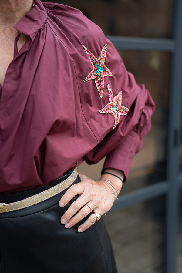 Saffy Blouse (Burgundy)
