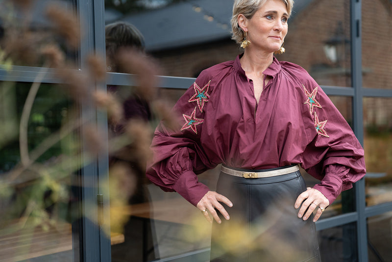 Saffy Blouse (Burgundy)