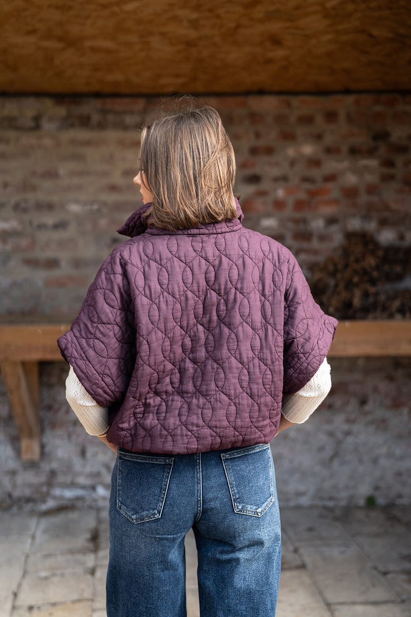 Edie Quilted Gilet (Burgundy)