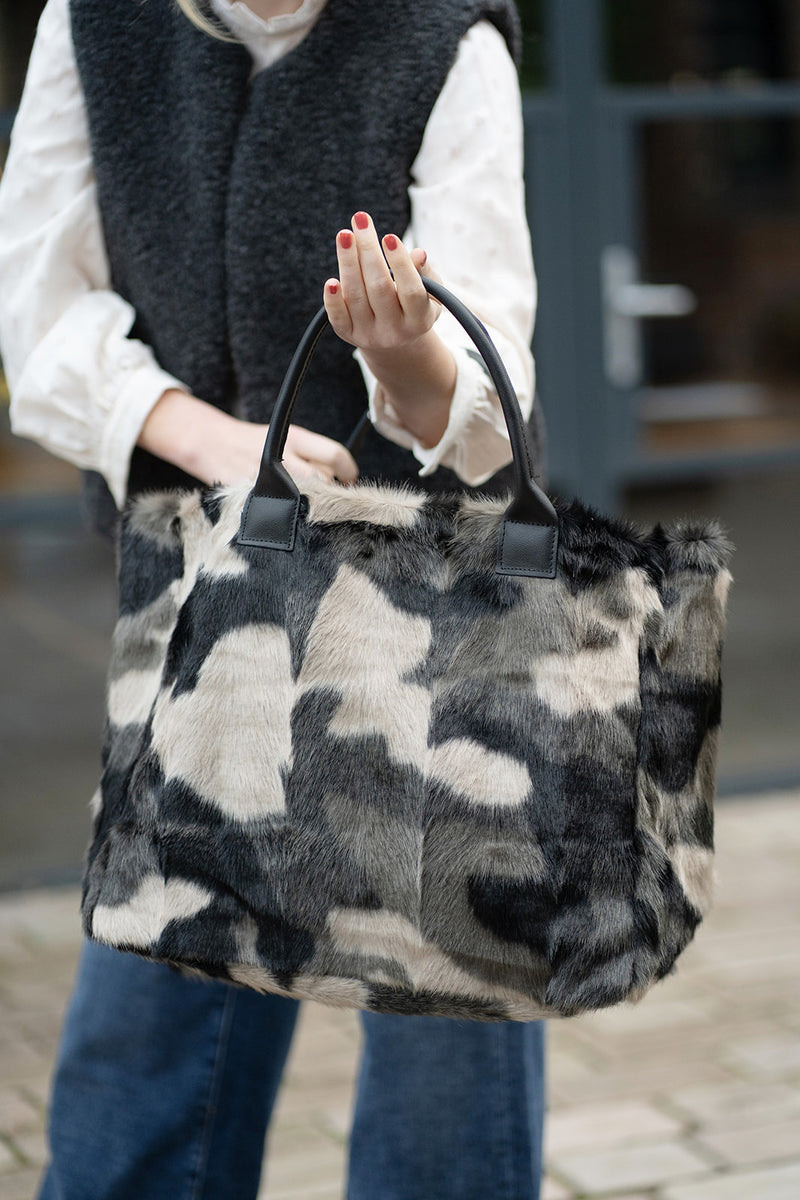 Large Faux Fur Camo bag