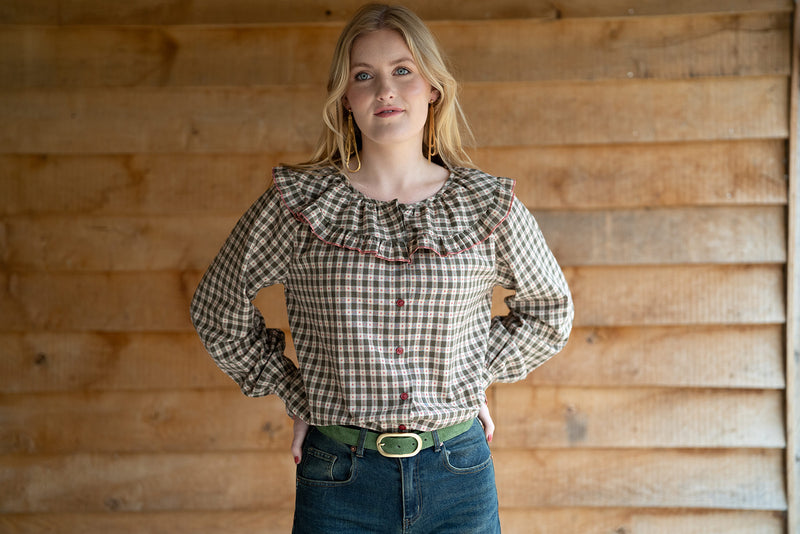 Gingham blouse (green)