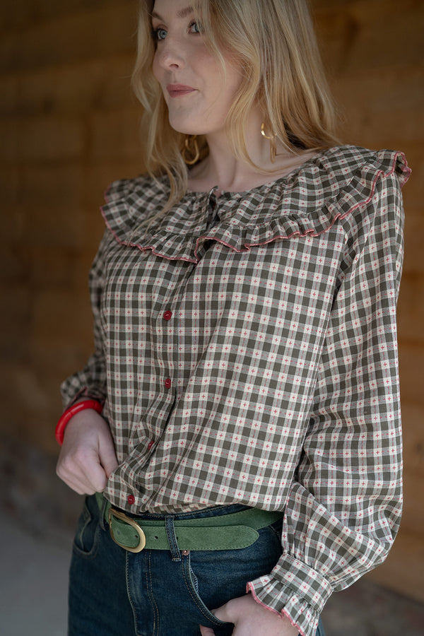 Gingham blouse (green)