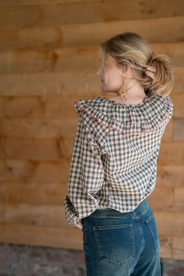 Gingham blouse (green)