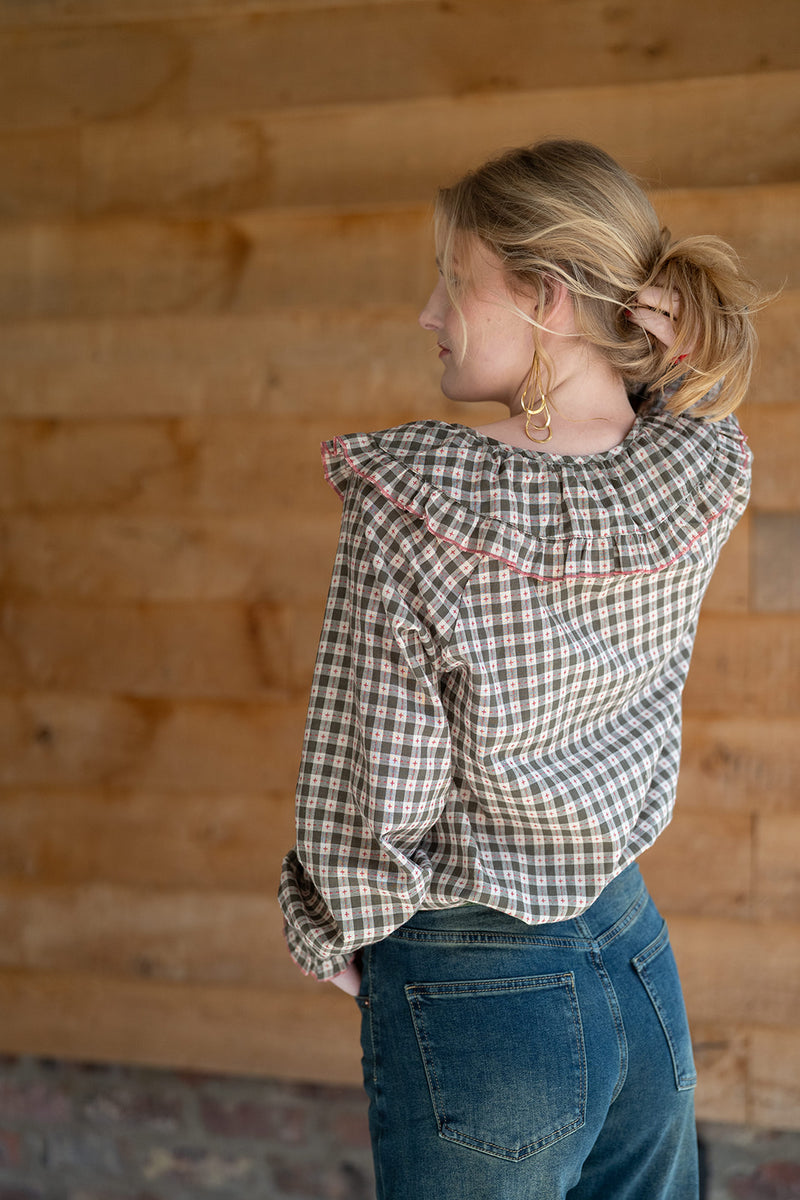 Gingham blouse (green)