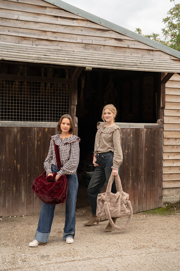 Large Faux Fur Bag (light taupe)