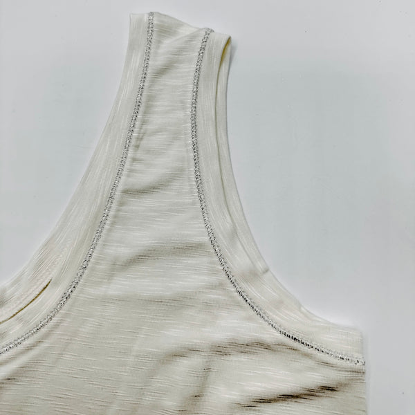 Vanessa Vest (Off white/silver trim)