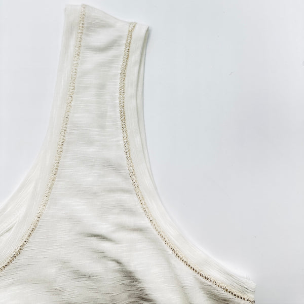 Vanessa Vest (Off white/gold trim)