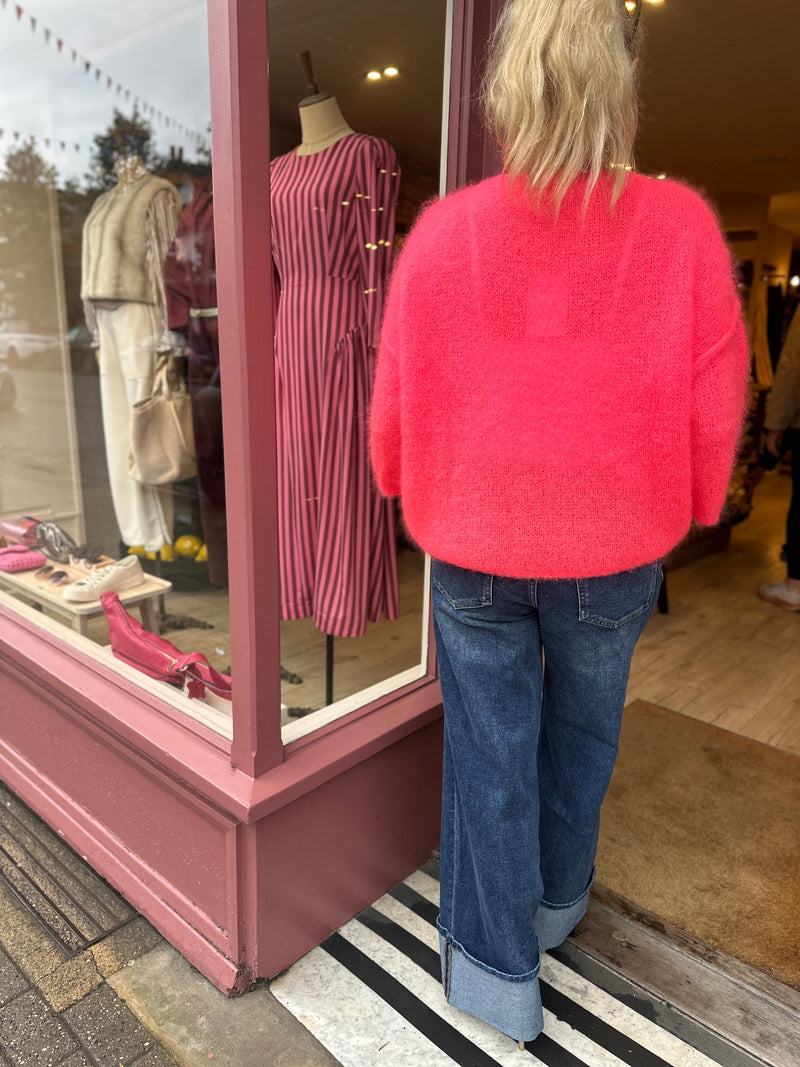 Dark Wash Denim Turn up Jeans