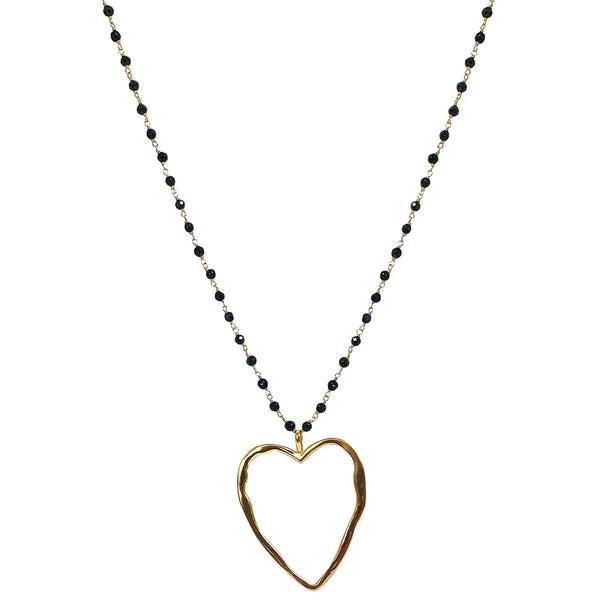 IBU big heart Black Onyx Necklace