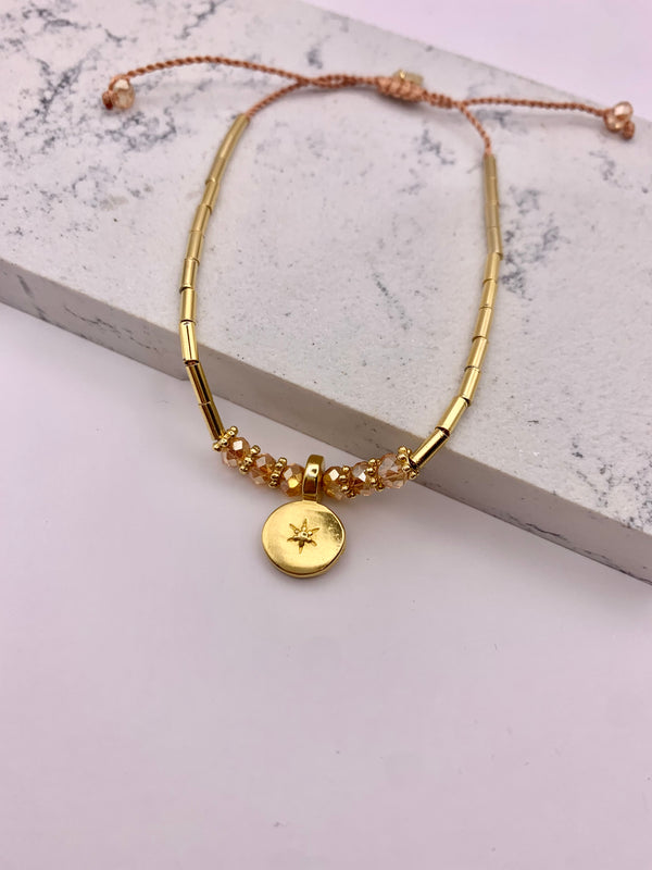 Suenia Gold Pendant Bracelet (Rose)