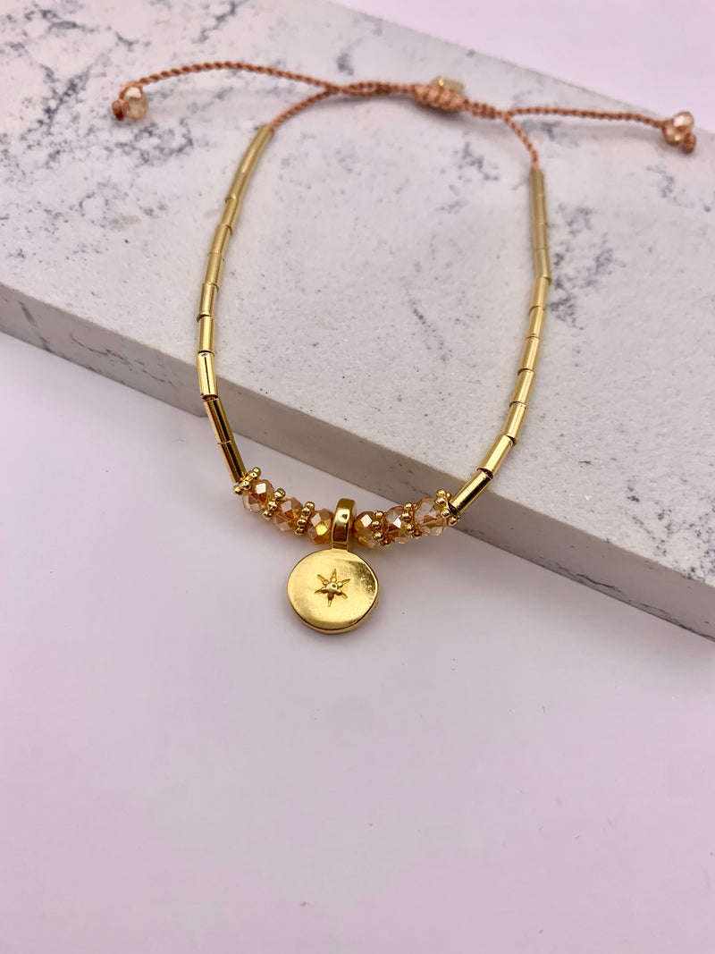 Suenia Gold Pendant Bracelet (Rose)