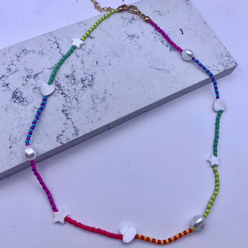 Shell Bead and Rainbow Necklace (Mixed)