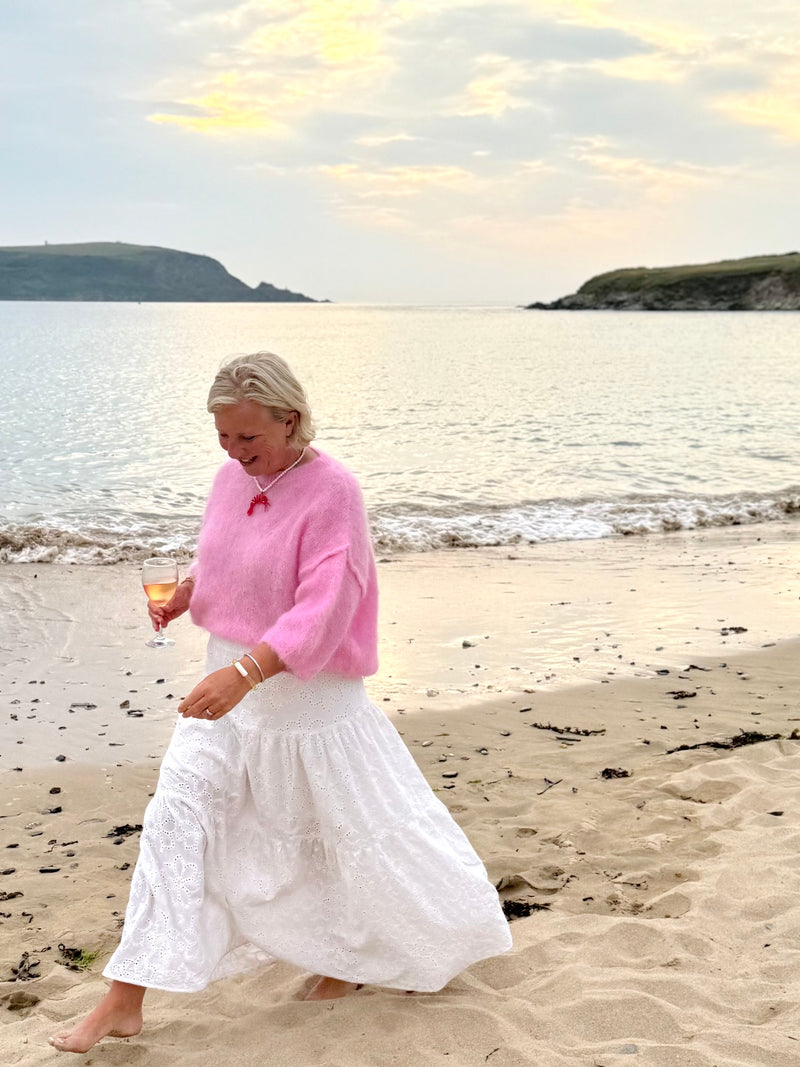 White Broderie skirt