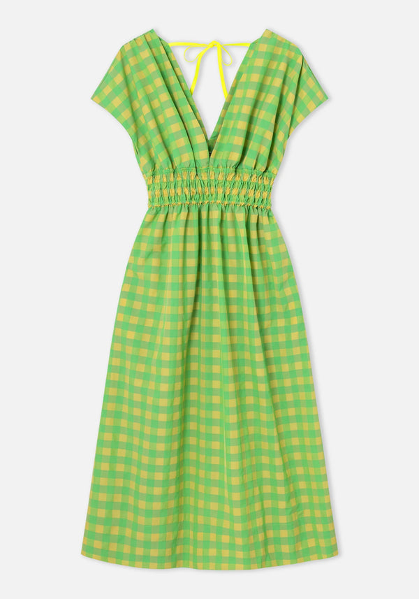 Dr Bloom Caricia Dress (green/yellow check)