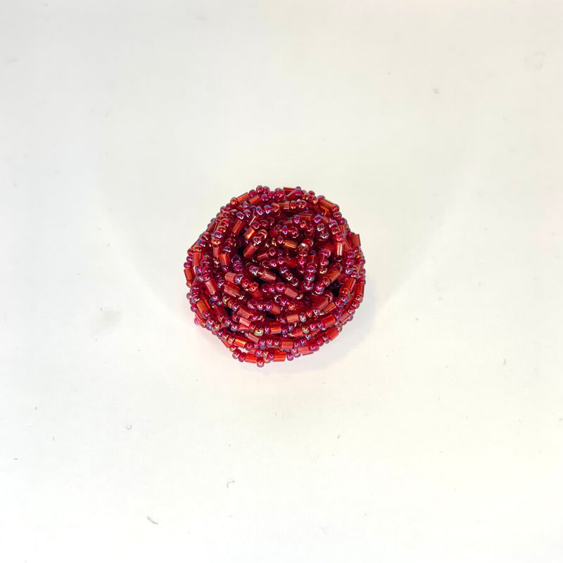 Handmade Beaded Statement Ring (Jewel Colours)