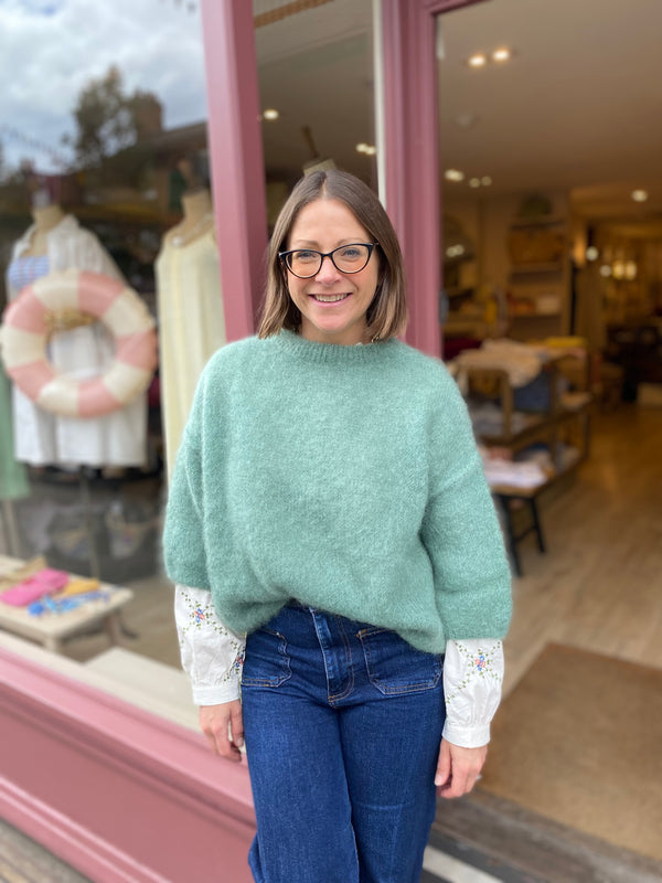 Kid Mohair jumper (Soft Khaki)