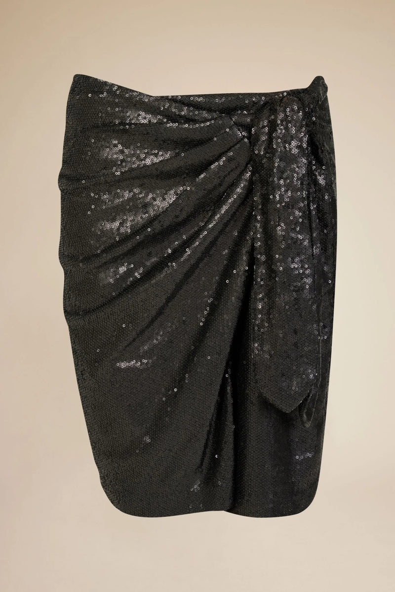 Line of Oslo Maren Sequin skirt black