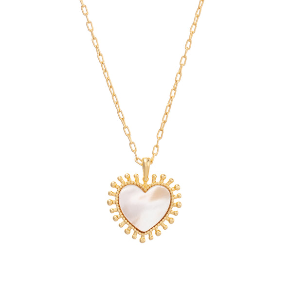 Talis Chains Mini Heart Pendant Necklace - Mother of Pearl