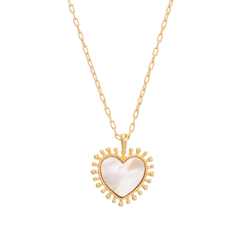 Talis Chains Mini Heart Pendant Necklace - Mother of Pearl