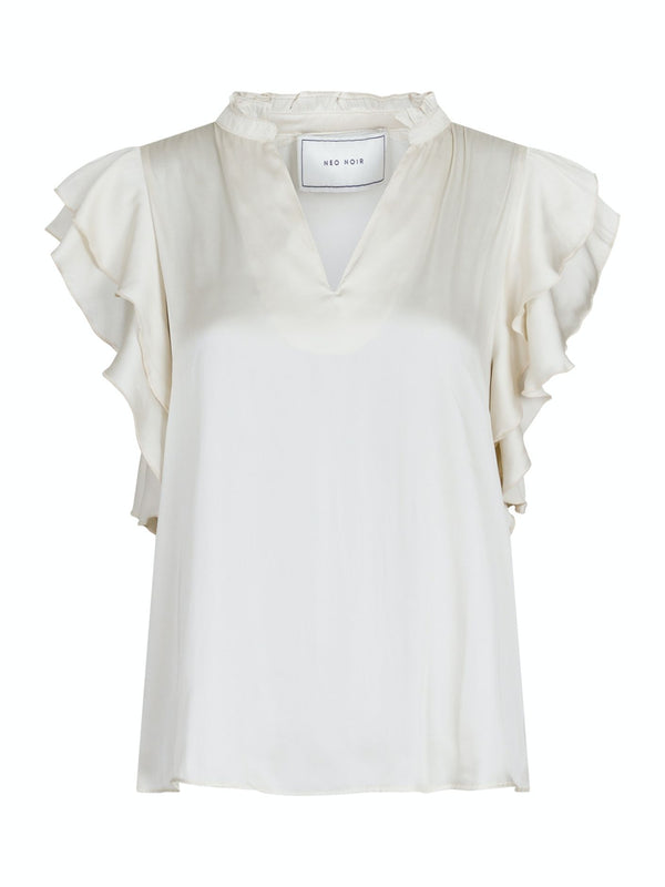 Neo Noir Stella Satin Blouse (Ivory)