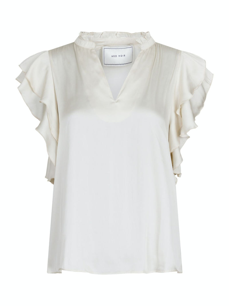 Neo Noir Stella Satin Blouse (Powder)