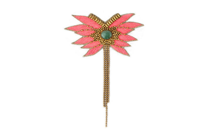 Nahua Briac Brooch (bright coral)