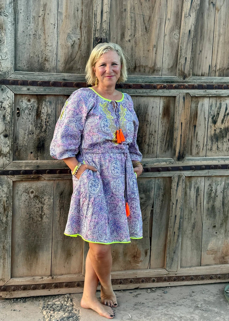 Place du Soleil purple paisley dress woman