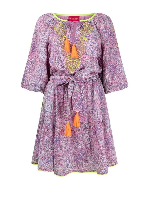 Place du Soleil purple paisley dress