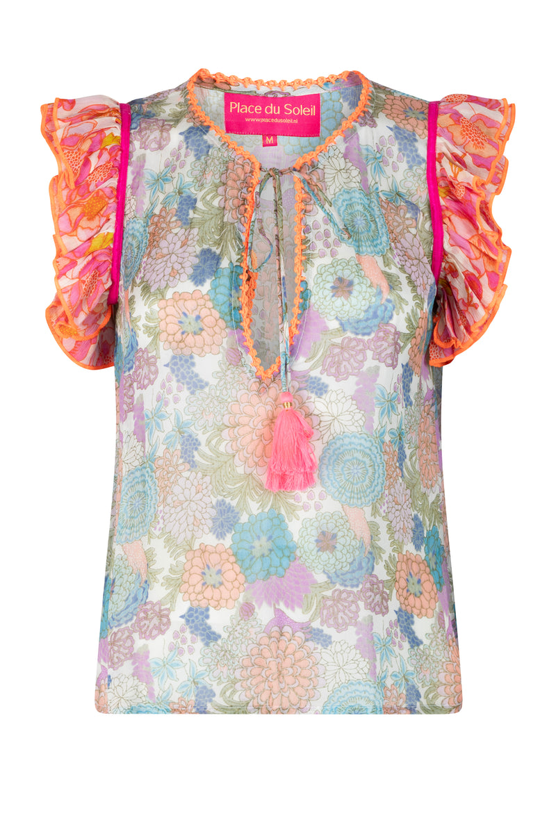 Place du Soleil floral blouse