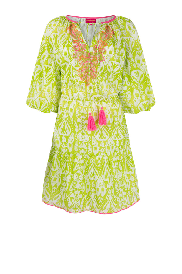 Place du Soleil lime green dress