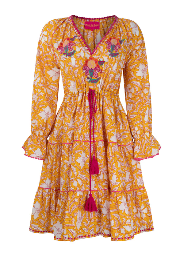 Place du Soleil floral embroidered dress