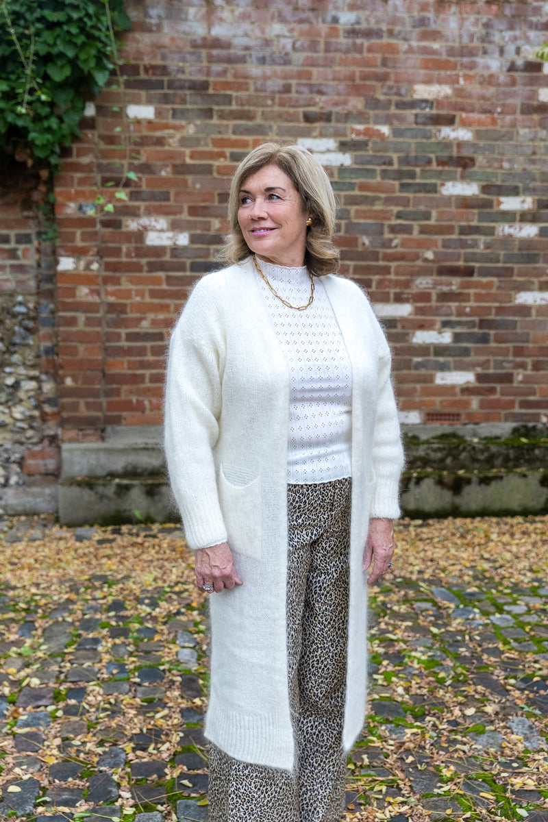 Long Mohair cardigan (pannacotta)