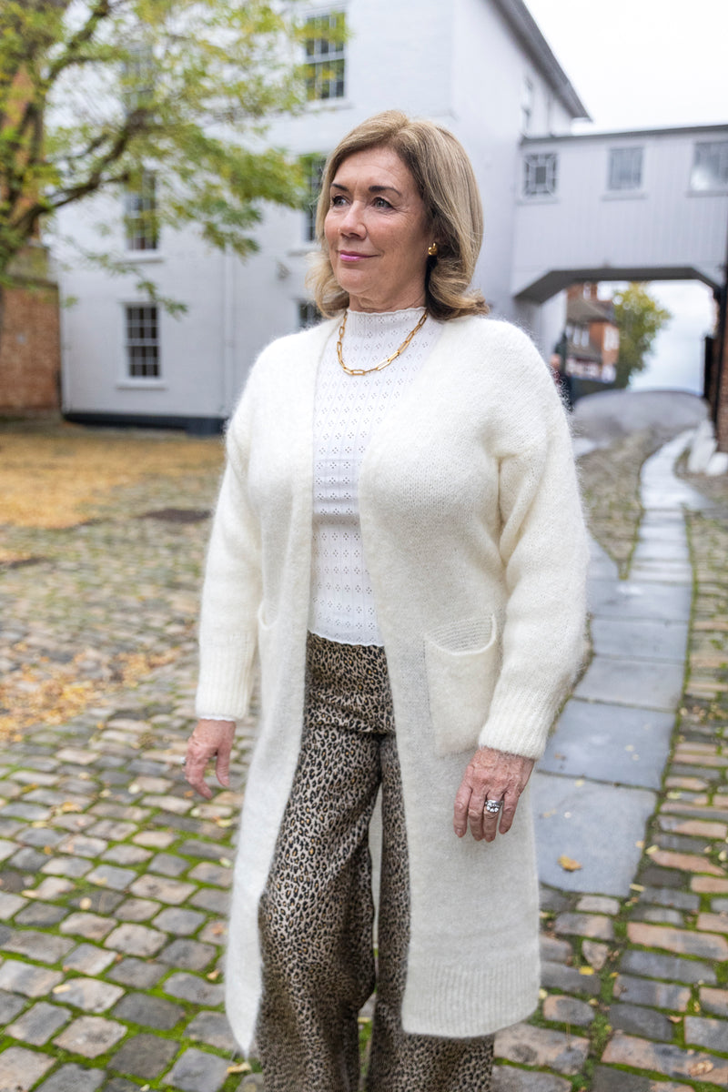 Long Mohair cardigan (pannacotta)