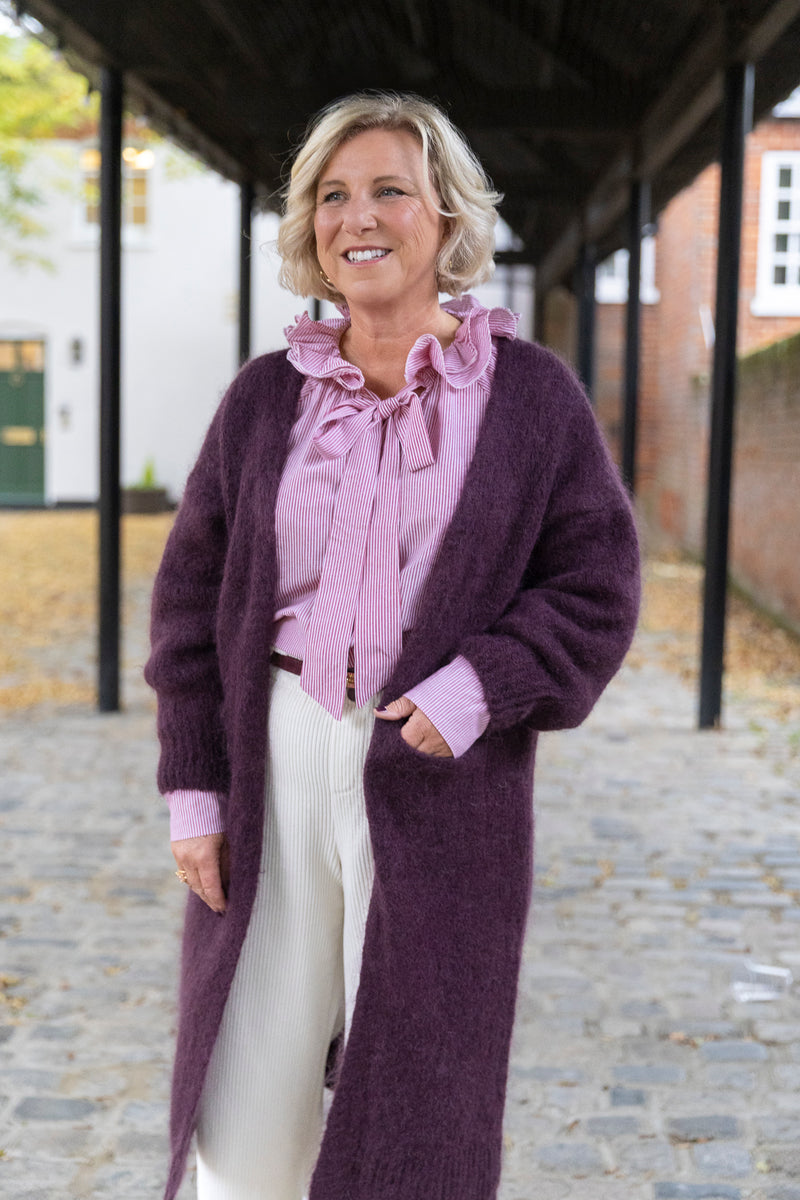 Long Mohair cardigan (sumac)