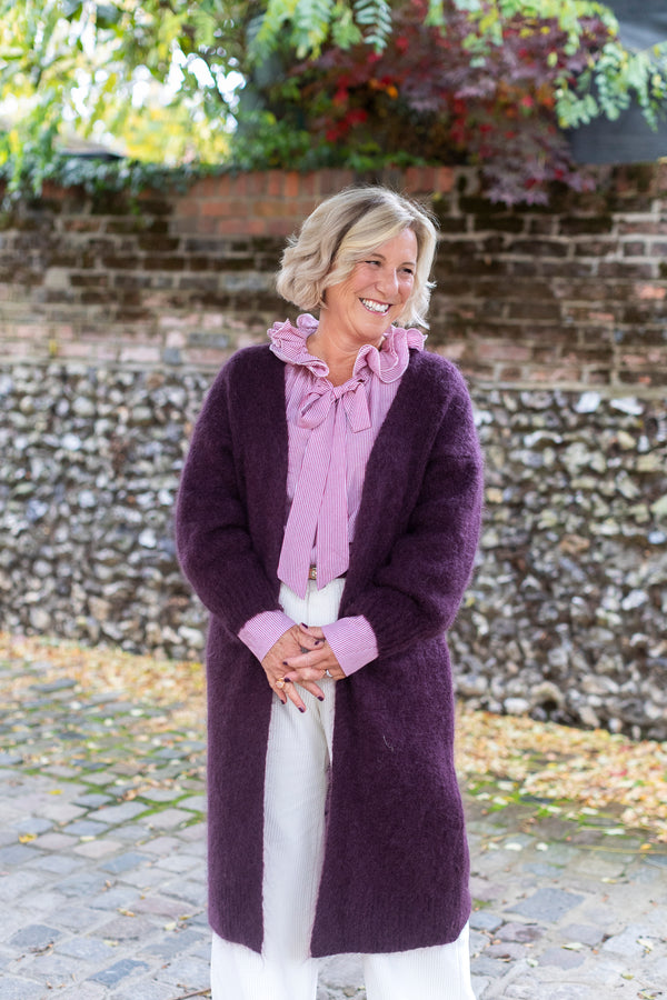 Long Mohair cardigan (sumac)