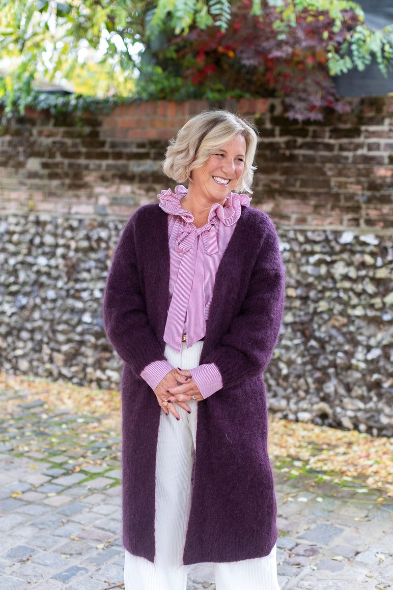 Long Mohair cardigan (sumac)