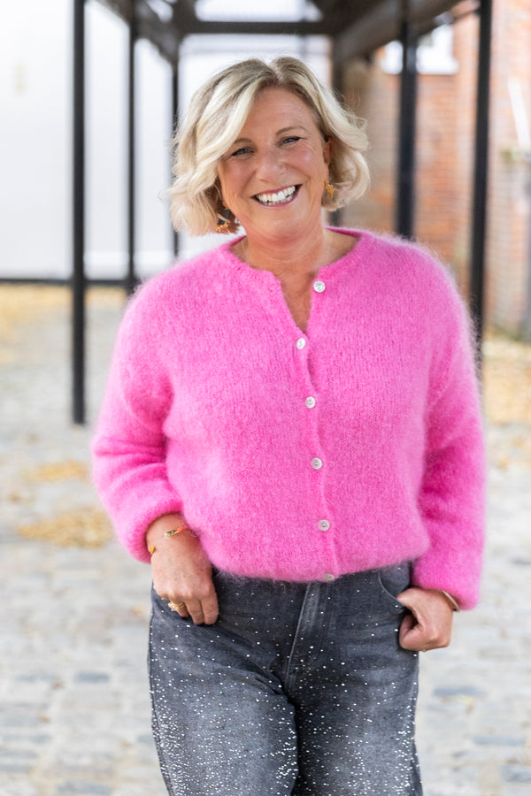 KID Knitwear Collection - button cardigan (Bubblegum pink)