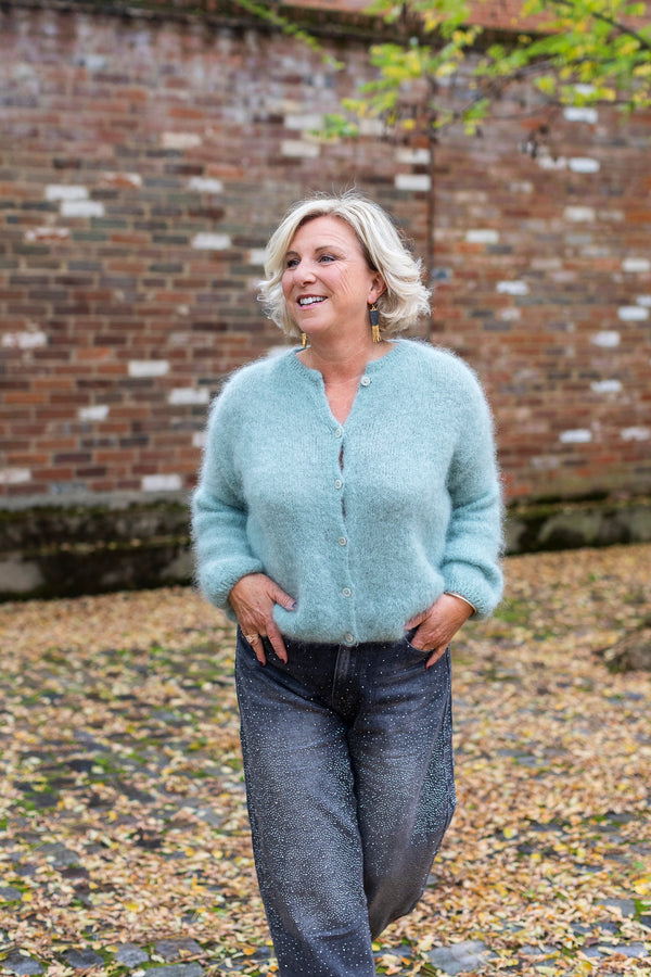 KID Knitwear Collection - button cardigan (sage green)