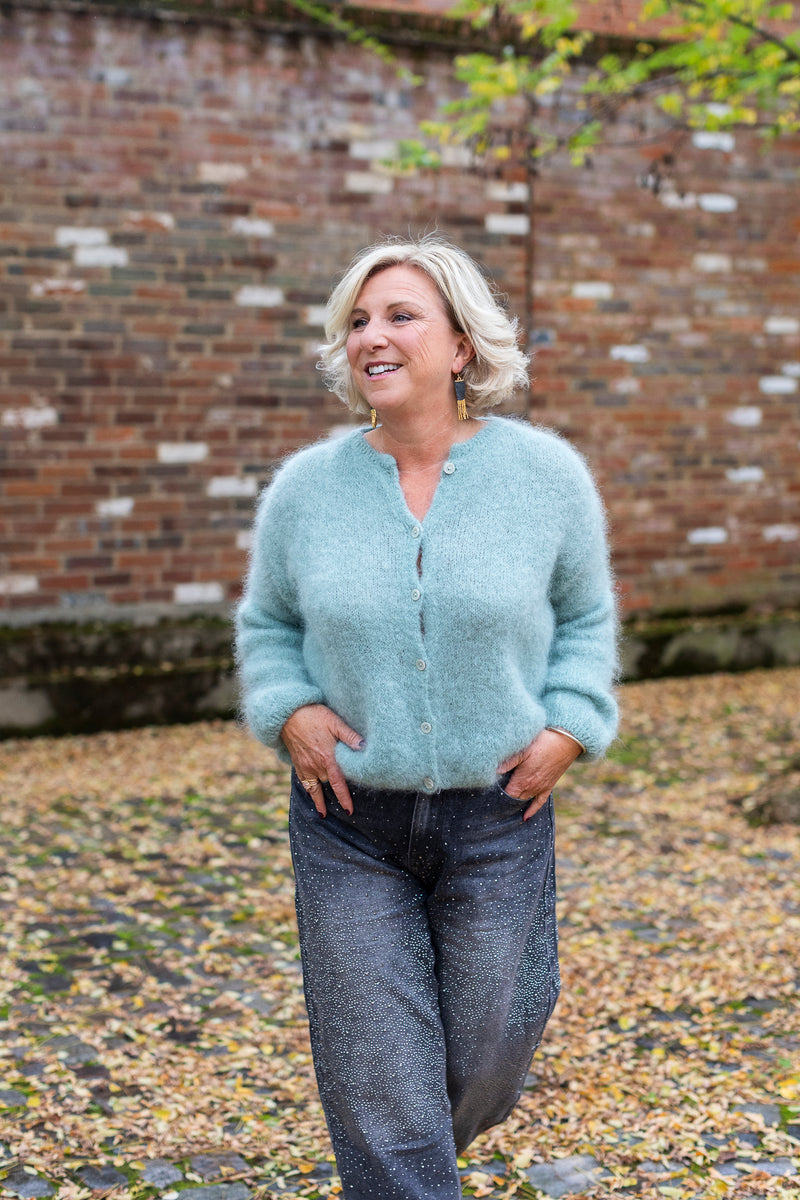 KID Knitwear Collection - button cardigan (sage green)