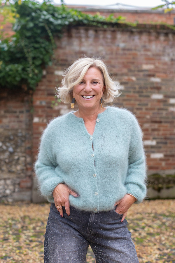 KID Knitwear Collection - button cardigan (sage green)