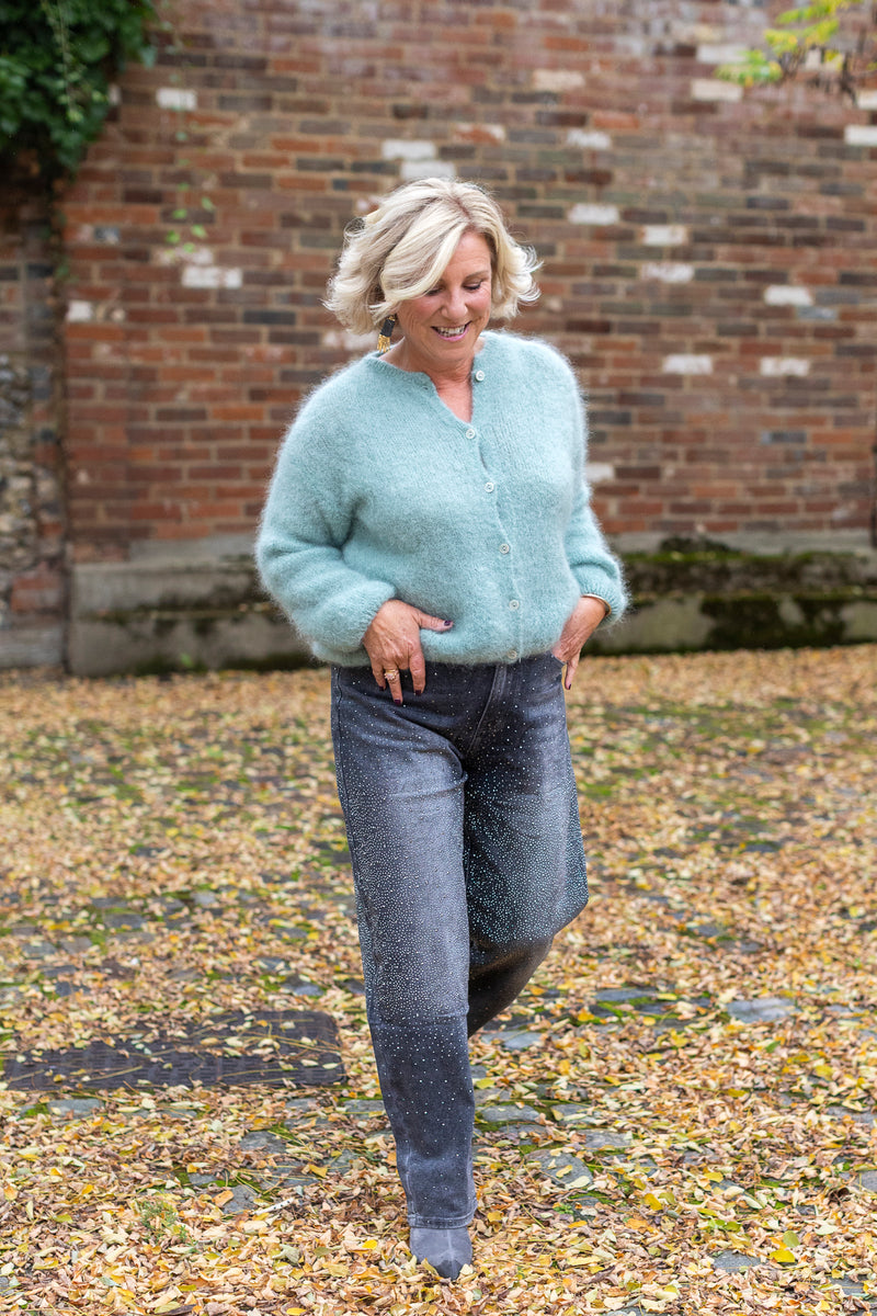 KID Knitwear Collection - button cardigan (sage green)