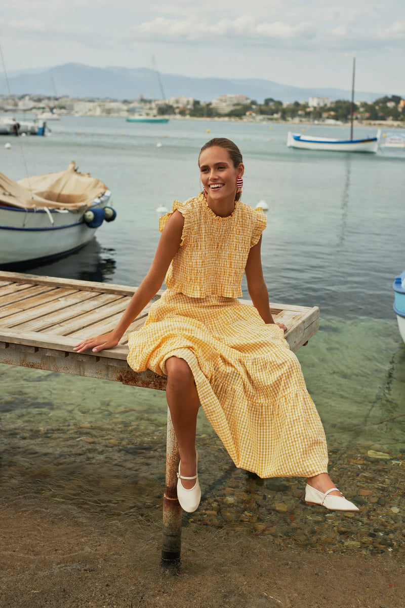 Sundress Malone top (Yellow Gingham)