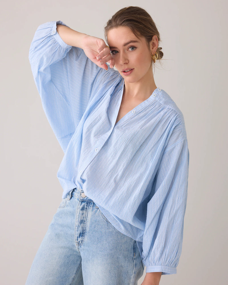 Summum Woman blue stripe shirt