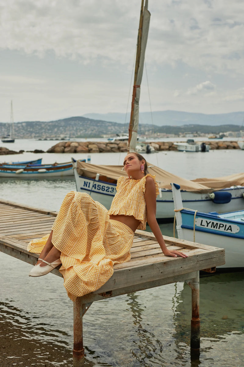 Sundress Malone top (Yellow Gingham)
