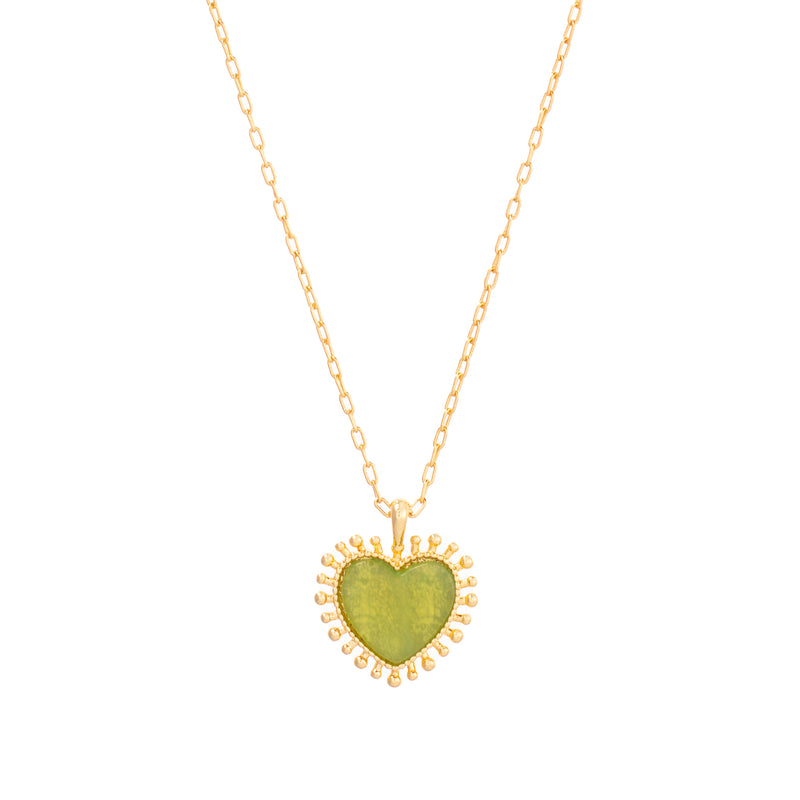 Talis Chains Mini Heart Pendant Necklace - Jade Green