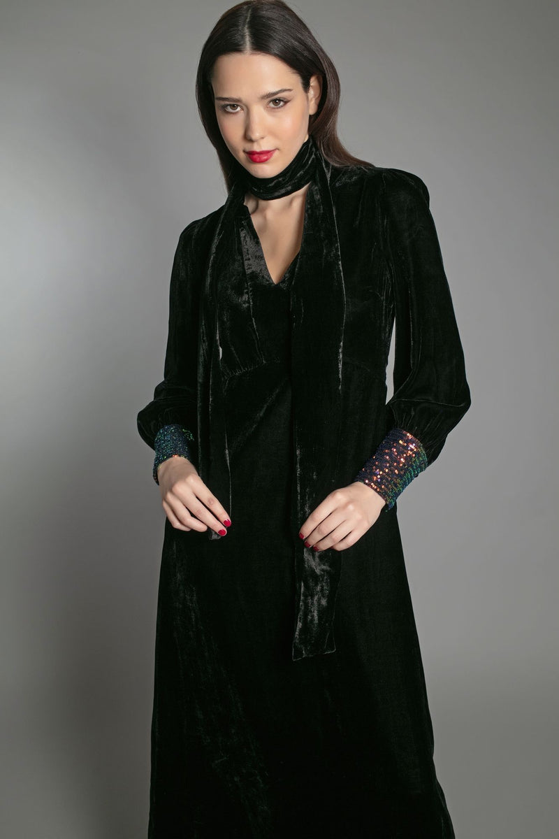 Nooki Maeve Black velvet dress