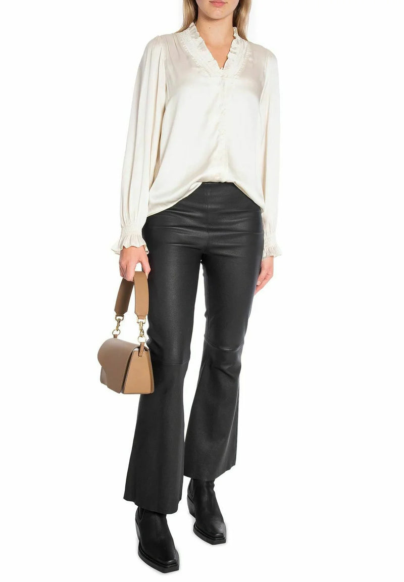 Neo Noir Brielle Satin Blouse (Cream)