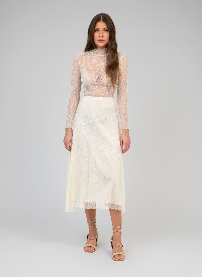 Daphne lace top (ecru and white)